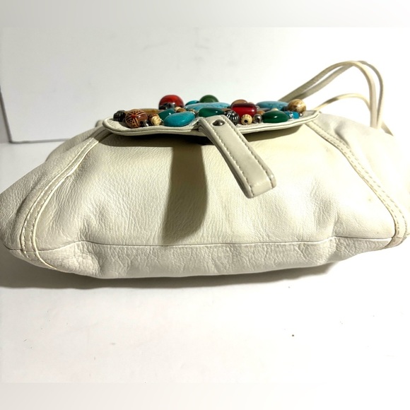 G series White stones Beaded Women's leather shoulder Bag - Picture 7 of 7